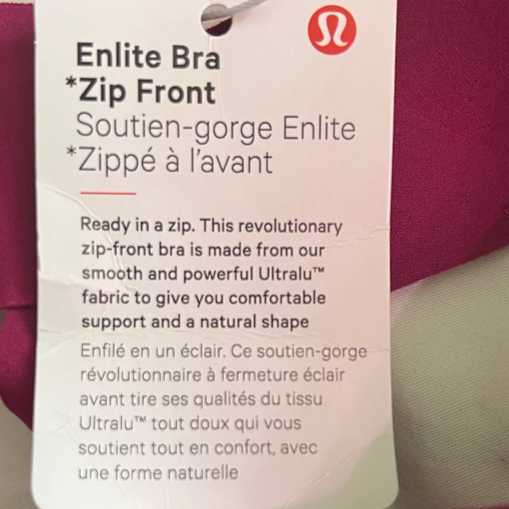 Lululemon Athletica Bra - Deep Pink Sise 38 DD - Picture 3 of 6